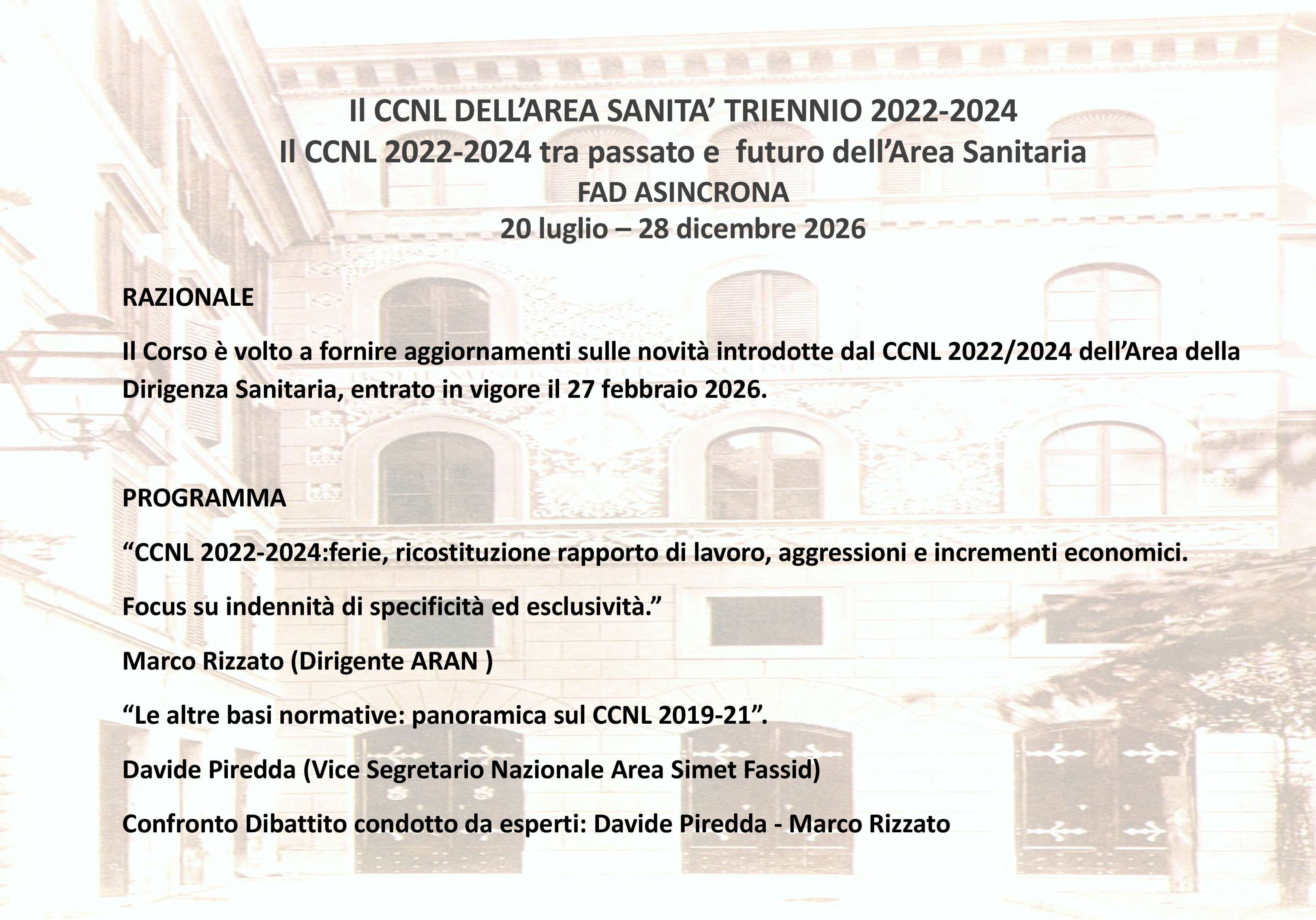 IL CCNL 2022-2024 TRA PASSATO E FUTURO DELL’AREA SANITARIA